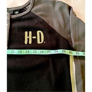 Harley-Davidson Women's Colorblock Henley T-Shirt - Size XL. Black/gray.